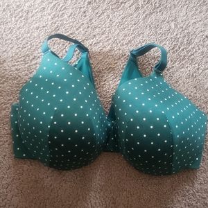 Cacique lightly lined full coverage polka dot bra